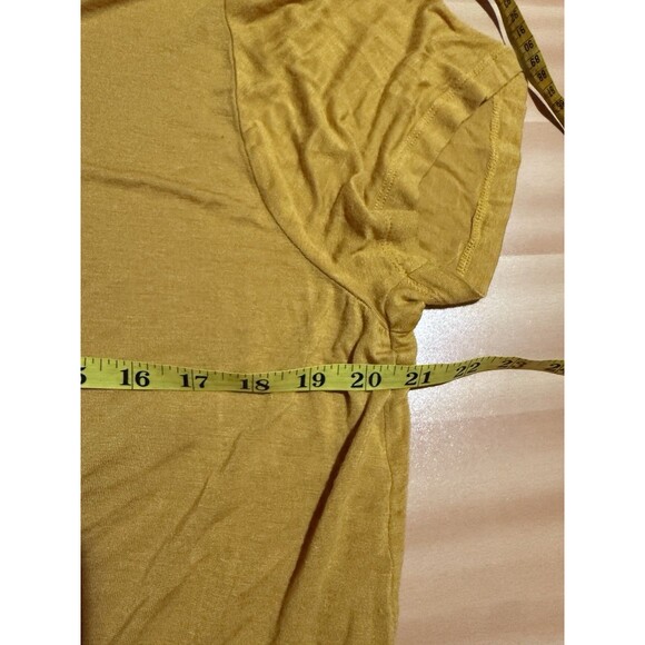 Glitz Womens Blouse Plus 3X Yellow Top Shirt Short Sleeve V Neck - Picture 6 of 7